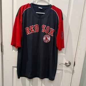 Red and Navy Red Sox Jersey y2k